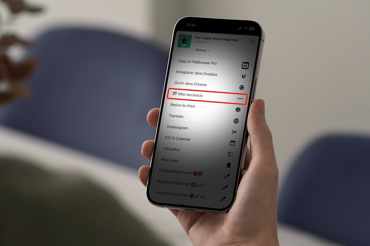 Créer des dossiers dans la feuille de partage iOS